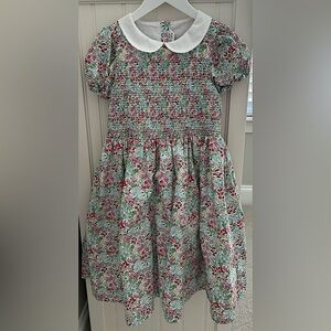 Janie & Jack “Charlotte Floral Smocked Dress”, size 8 Little girl